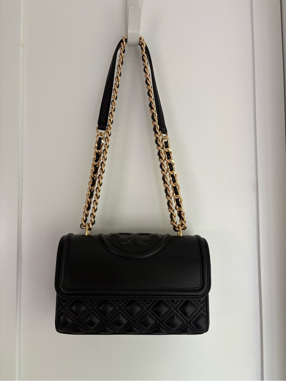 Tory Burch Small Fleming Convertible Shoulder Bag in Napa Leather